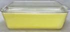 VTG PYREX Light Yellow-Clear Lid- 503-B 1-1/2 Qt Refrigerator Jar w/ Lid 503-C