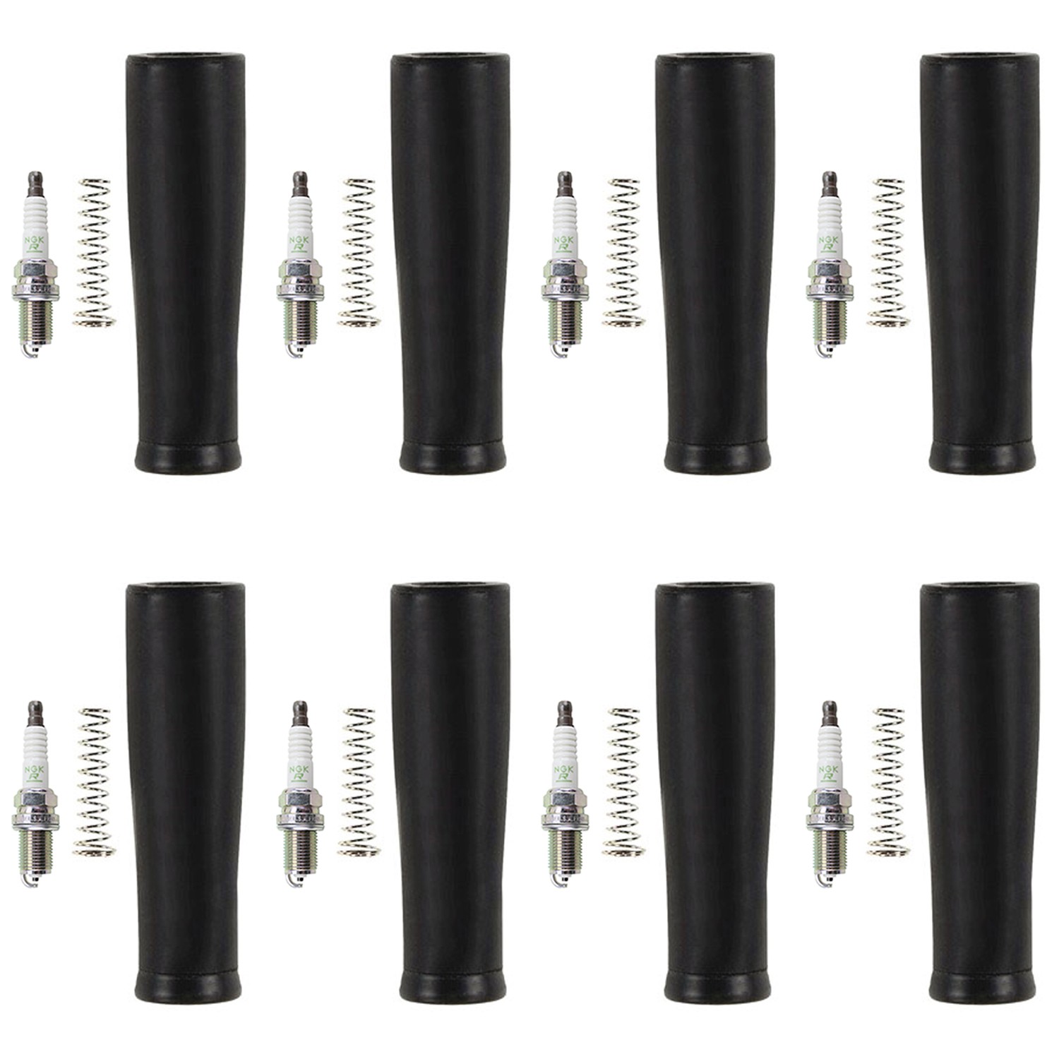 NGK 8 V-Power Spark Plugs  Denso Coil Boots Kit for Vanden Plas XJ8 XJR 4.0L V8