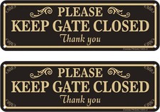 2 Pack Please Keep Gate Closed Sign, 10 Small Signage, sign