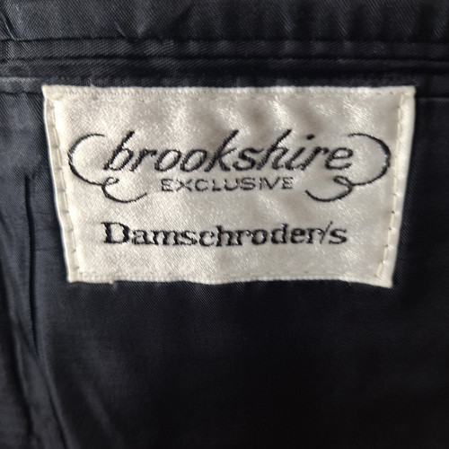 Brookshire 2 Piece Suit Mens 44S 36X29 Blue Stripe Flannel Wool Vintage - Picture 16 of 19