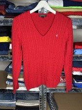 Polo Ralph Lauren cable knit V neck cotton sweater