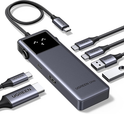 UGREEN Uno 6 in 1 USB-C Hub with 10Gbps USB-C & USB-A Data Ports 4K@60Hz HDMI...