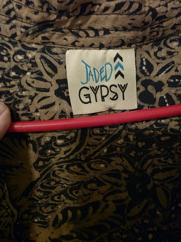 NWOT Jaded Gypsy Kantha Women's Kimono Duster OS Boho Cottage Core with Pockets - Image 2 of 4