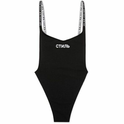 NEW Authentic HERON PRESTON *СТИЛЬ* Black ONE-PIECE Swimsuit Beachwear XXS/ 2XS