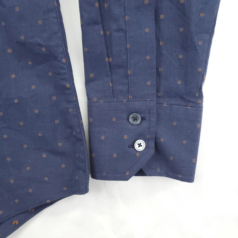 Camisa Zachary Prell Para Hombre Grande Azul 100% Algodón Manga Larga Clásica Abotonada Foto 4 de 4