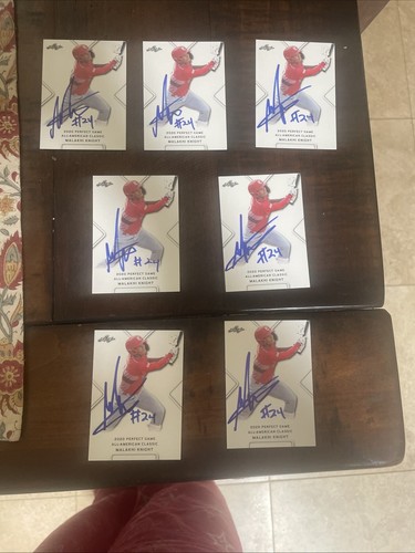MALAKHI KNIGHT 2020 LEAF PERFECT GAME NIKE ALL-AMERICAN IP AUTO SIGNED - Picture 8 of 9