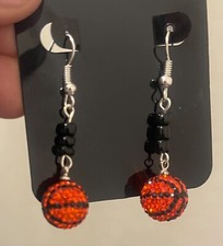 Basketball rhinestone earrings handmade