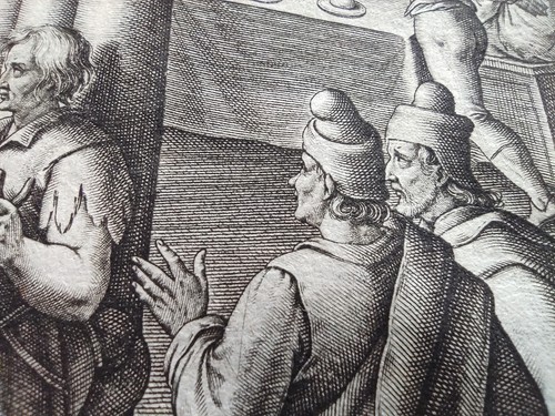A man with dropsy is healed by Jesus, Passeri, A. Wierix, Stampa 1593 - Picture 6 of 10