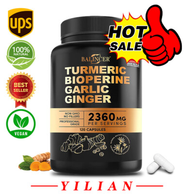 Turmeric Ginger Root with Garlic Black Pepper for Joint,Digestion&ImmuneSupport