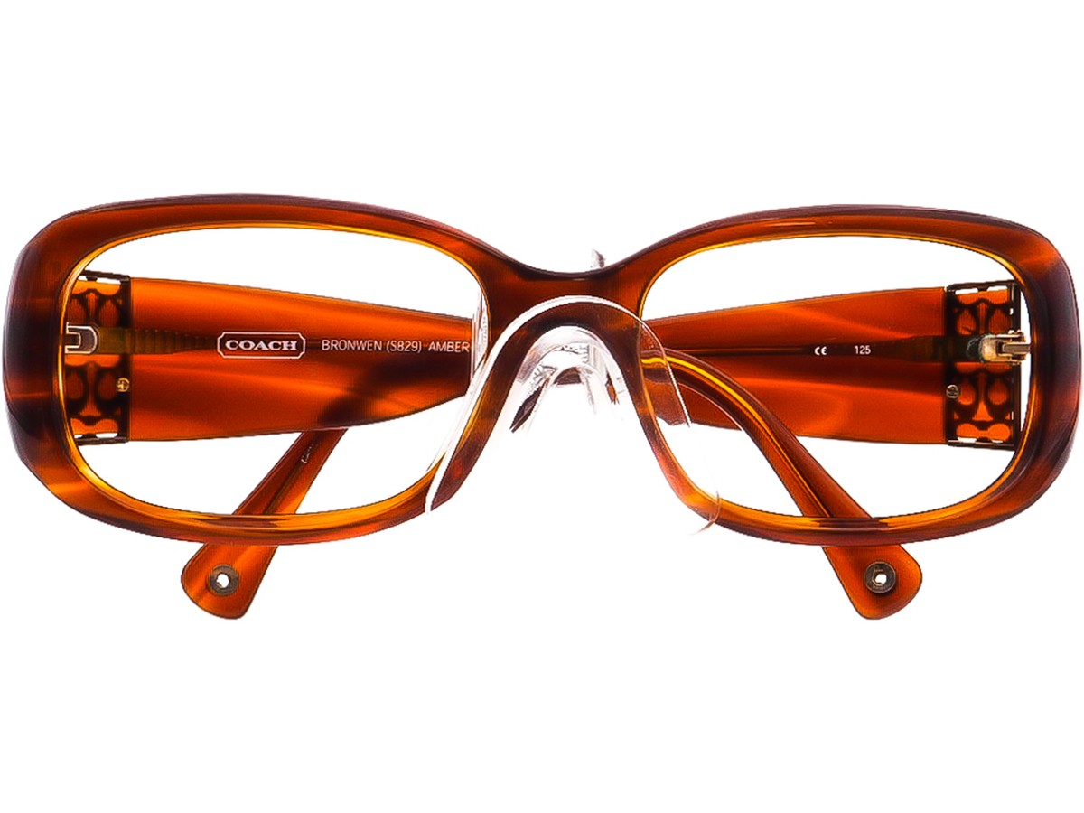 Women’s Coach Tortoise Sunglasses with Silver Accents S829 Bronwen Amber Horn Coach Sunglasses FRAME ONLY Bronwen S829 Amber Horn Brown  main image 2