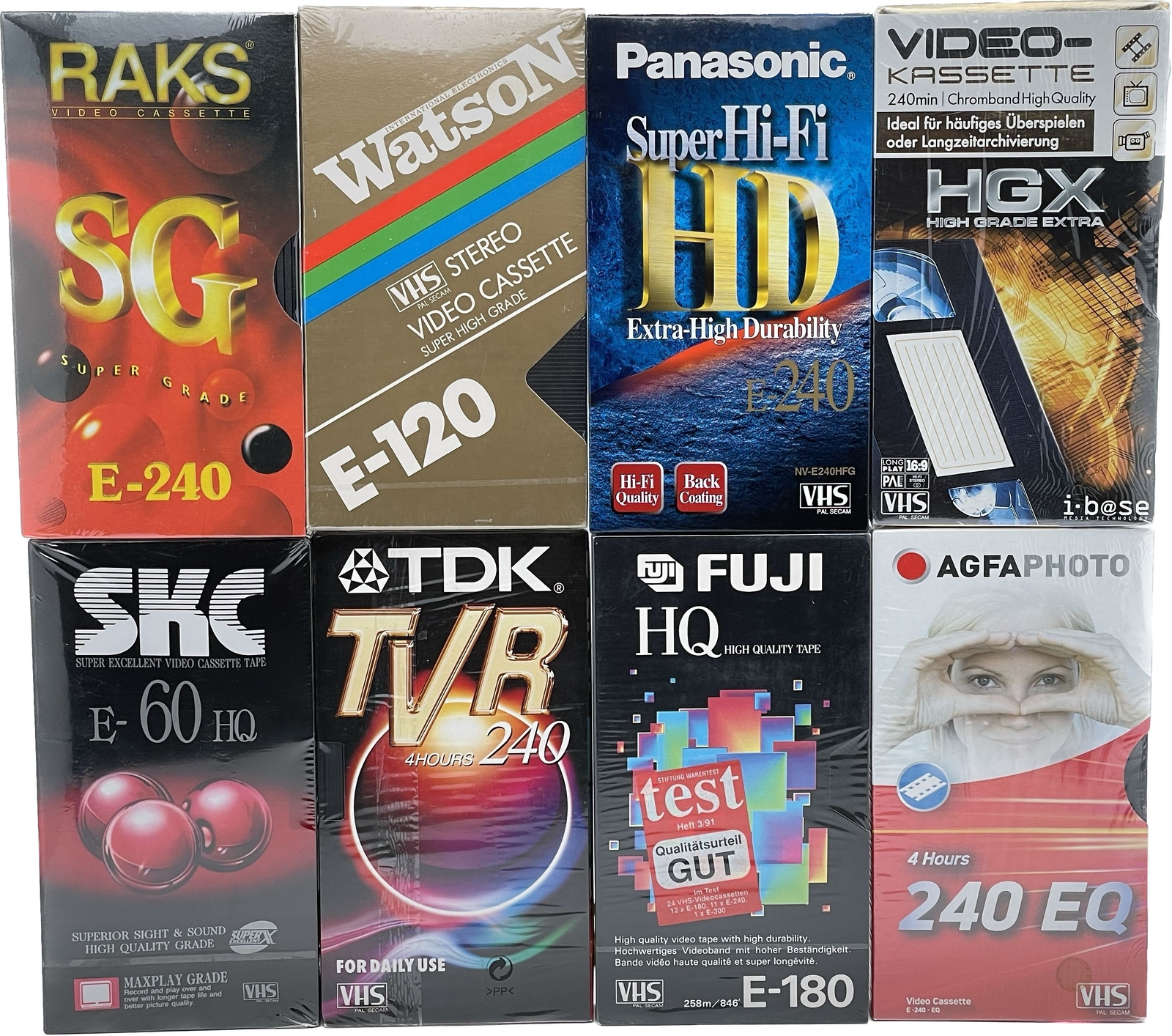 Thumbnail - Vhs Videokassetten 180 / 240 Leer Neu & Ovp - Sony Tdk Panasonic Kodak