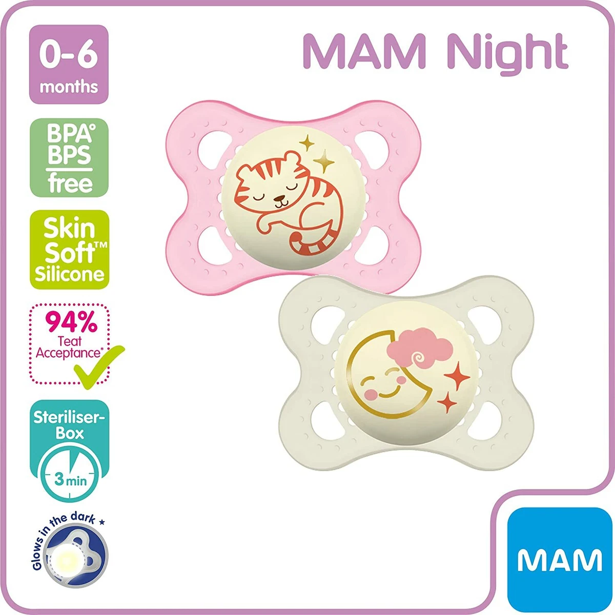 Mam night time dummies sales