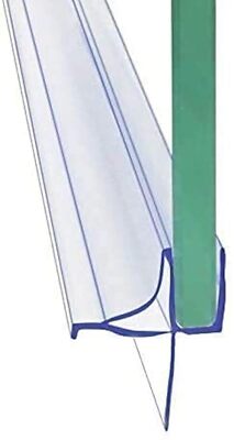 Frameless Shower Door Bottom Seal Shower Sweep with Drip Rail for 1/4'' Glass,36''