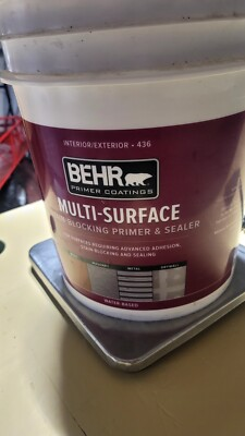 #ad BEHR 5 Gal. White Acrylic Int Ext Multi Surface Stain Blocking Primer and Sealer $139.00