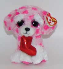 NEW Ty Beanie Boos Valentines Day RORY the dog holding red heart 6" nwt's