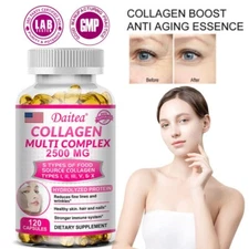 Hydrolyzed Bovine Collagen 120 Capsules  - Supports Healthy Skin, , Hair, Nails