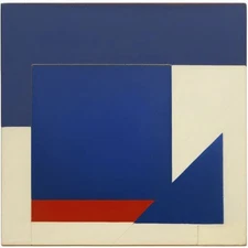 Medium Abstract Painting 2x2 ft. Post-Modernism Geometric Demrin OOAK NEW