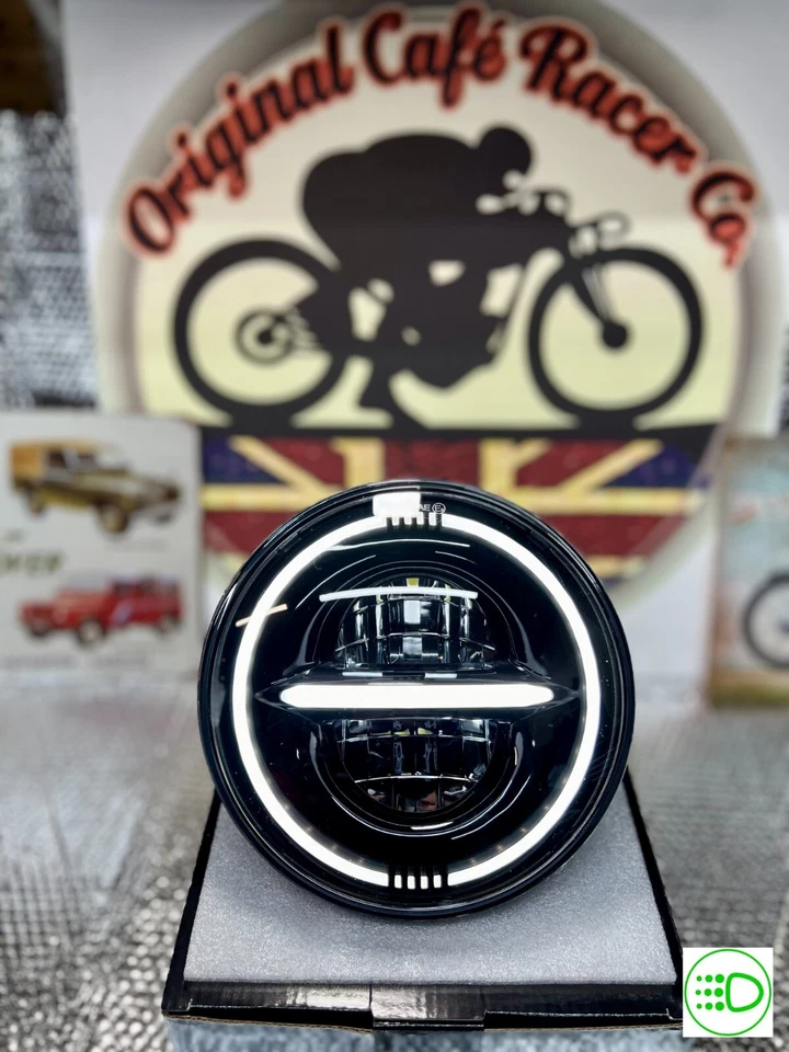 7″ Indy Legends LED Headlight Halo DRL Indicator 40W 3400 Lm DOT E Marked - Image 2 of 4