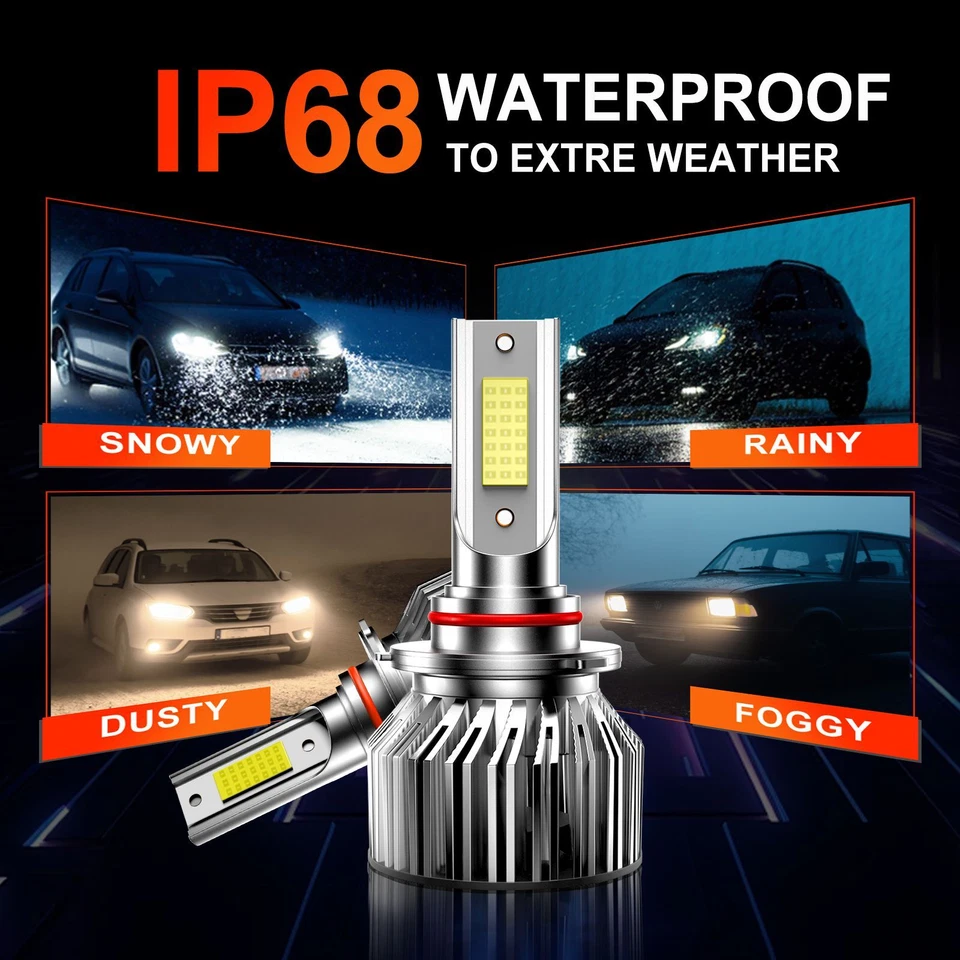 4X 9005 9006 LED Headlight Bulbs High Low Beam White For BMW 635CSi 1988-1989 - Image 3 of 4