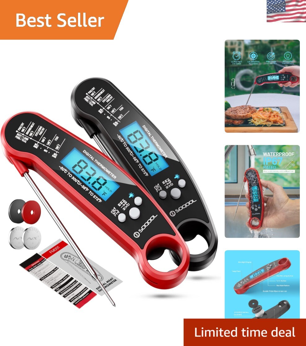 Meat Thermometer Digital, Instant Read Food Thermometers for Kitchen Cooking ...-image