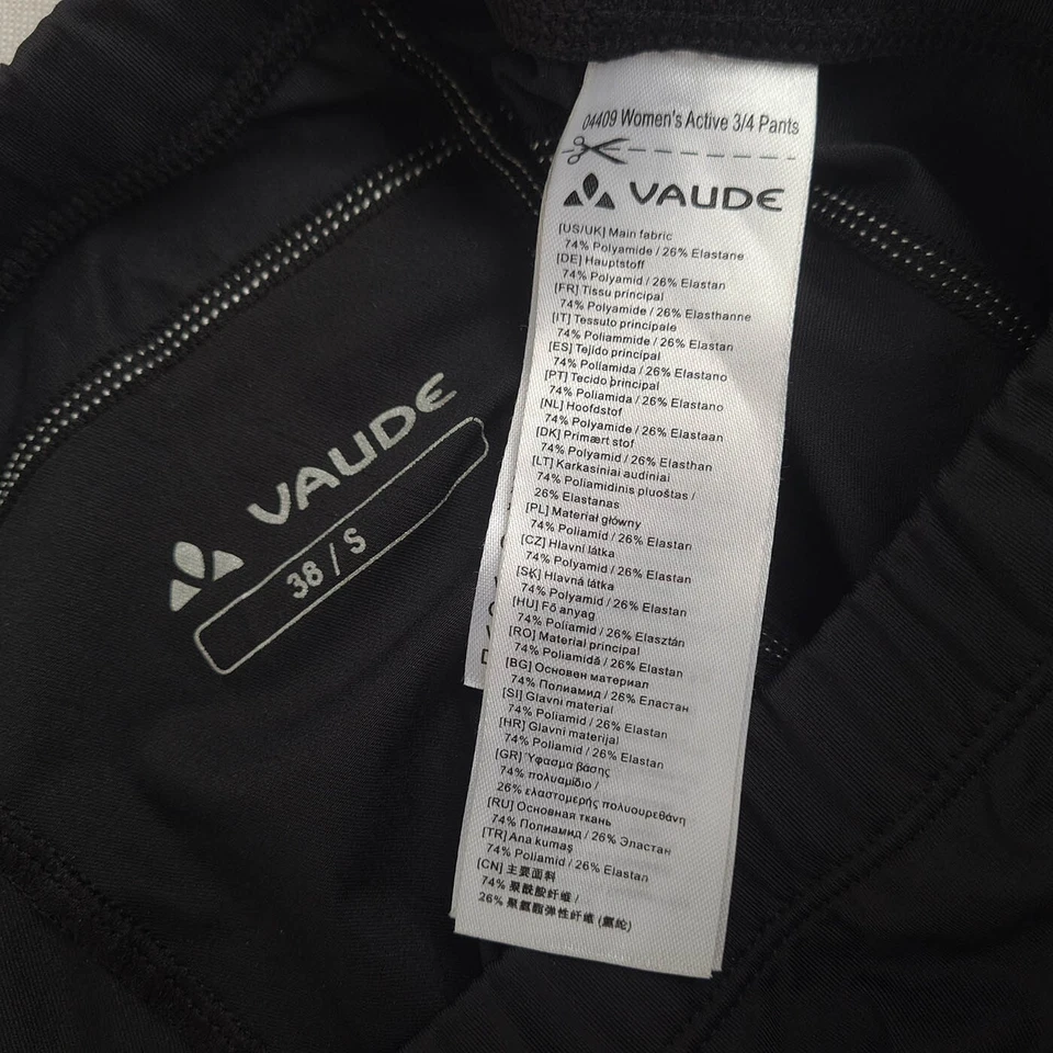 Nuevo Vaude Mujer Acolchado Ciclismo 3/4 Mallas Talla 38/S Bicicleta de Compresión Negro Foto 4 de 4