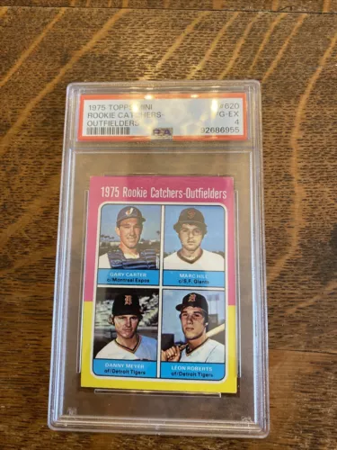 1975 TOPPS MINI #620 ROOKIE CATCHERS-OUTFIELDERS GARY CARTER ROOKIE PSA 4 VG-EX