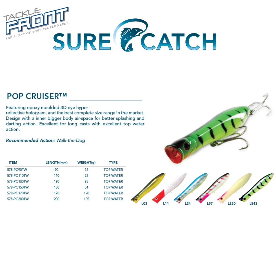 SureCatch - Pop Cruiser ~ Señuelo de pesca Topwater Foto 3 de 3