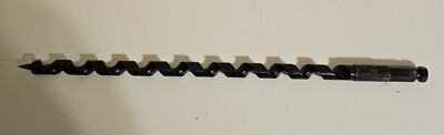 Carbide Tipped Wood Auger Bit, 11/16'' x 15'' with 5/8 Hex Shank, 18'' Overall