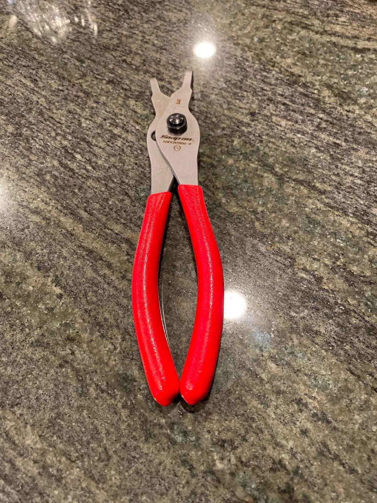 Snapon srpcr7090 90 degree snap ring pliers quick disconnect712" long