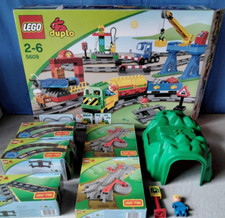 Lego Duplo 5609, pociąg kolejowy + dodatkowe szyny, zwrotnice, tunel, lokomotywa, pociąg w oryginalnym opakowaniu