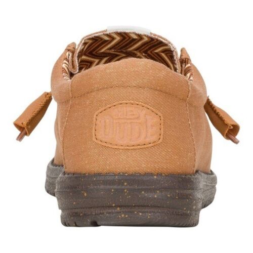 Hey Dudes Wally 8 or 14 Men's Color: Tan/Nut Stretch Canvas Boat Loafer Slip On - Picture 5 of 8