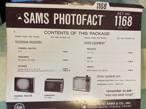 Sams Photofact Podręczniki serwisowe telewizji i radia (1100-1199) ZAKTUALIZOWANE - Zdjęcie 73 z 106