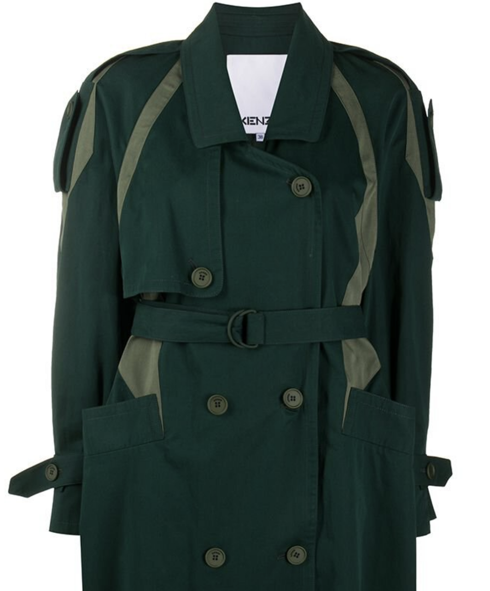 Kenzo Bi-Colour Belted Long Trench Coat Pine Jacket | eBay Kenzo Bi-Colour Belted Long Trench Coat Pine Jacket | eBay