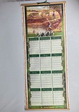 Vintage 2003 John Deere Wood roll Up Calendar 