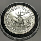 Taft Bull Buck Hunting Club Proof Coin 1 Troy Oz .999 Fine Silver Medal Round