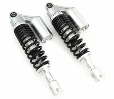 Silver Black Remote Reservoir Rear Air Shocks Eye To Clevis 320 - 330mm Honda