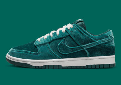 Nike Dunk Low Velvet Teal Green White Sneakers DZ5224-300 Womens Size | eBay
