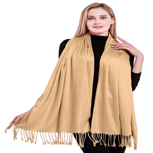 CJ Apparel Rich Cream Solid Color Design Shawl Seconds Scarf Wrap Pashmina *NEW* - Picture 5 of 12