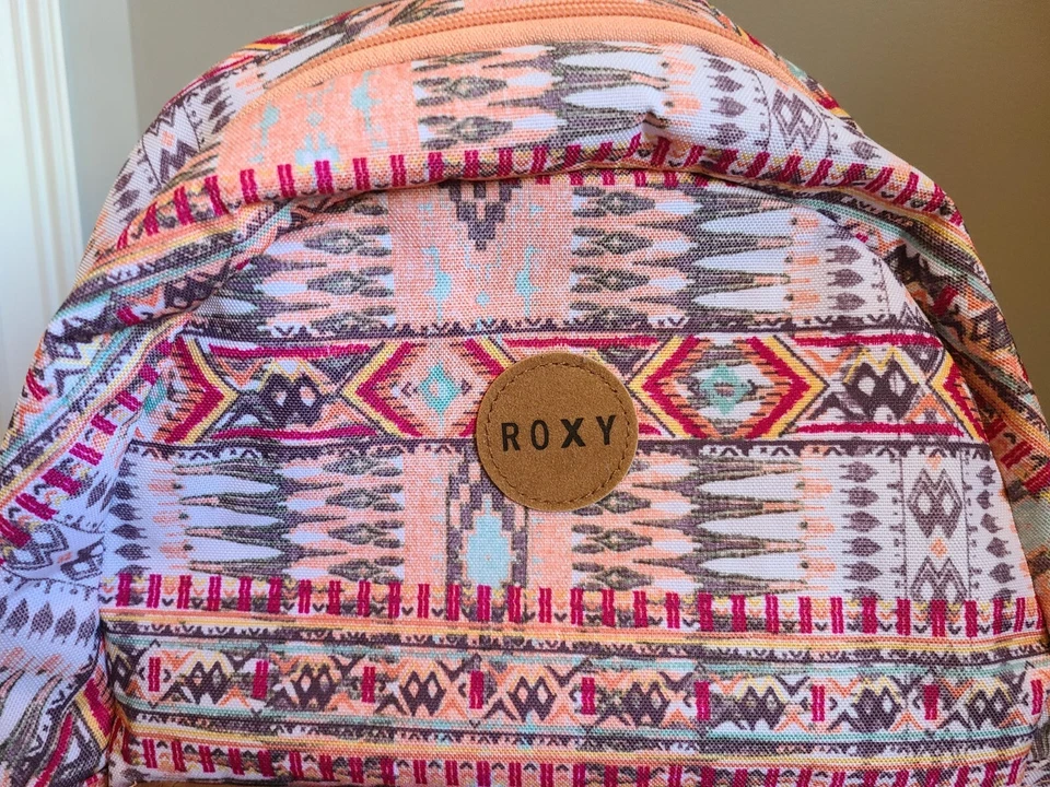 Roxy Peach Southwest Style Backpack with Suede Bottom & Laptop Sleeve - Image 2 of 4