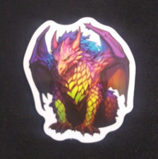 Colorful Mystical Guardian Dragon Sticker 2" x 1.75" AT 