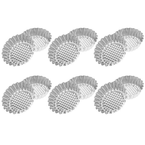 12 Pcs Dessert Pan Egg Tart Cups Mold Baking Mini Moulds Stainless Steel