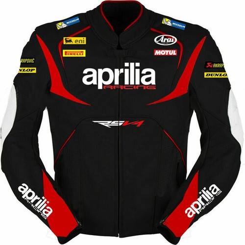 Aprilia Montar Carreras Chaqueta Bicicleta Deportes Moto/Motocicleta Hombres Chaqueta de Cuero - Imagen 1 de 3