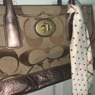 COACH ロゴパターン バッグ COACH ベージュ ロゴパターン バッグ