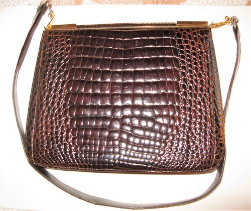 BORSA CON MANICO IN COCCODRILLO - Hangover Vintage