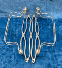 Vintage 2 Rosti Expandable 15" Trivet Casserole Dish Holder Chrome Made in Italy