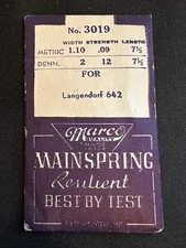 Marco Mainspring No. 3019 for Langendorf caliber 642 - Steel