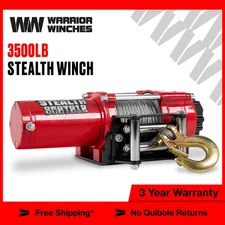 Stealth 3,500lb 12v Electric Winch - Steel Rope for Car Trailer ATV UTV