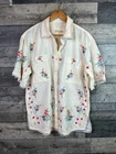 Free People Emma Blouse Top Size Medium Ivory Embroidered Floral Boho Shirt