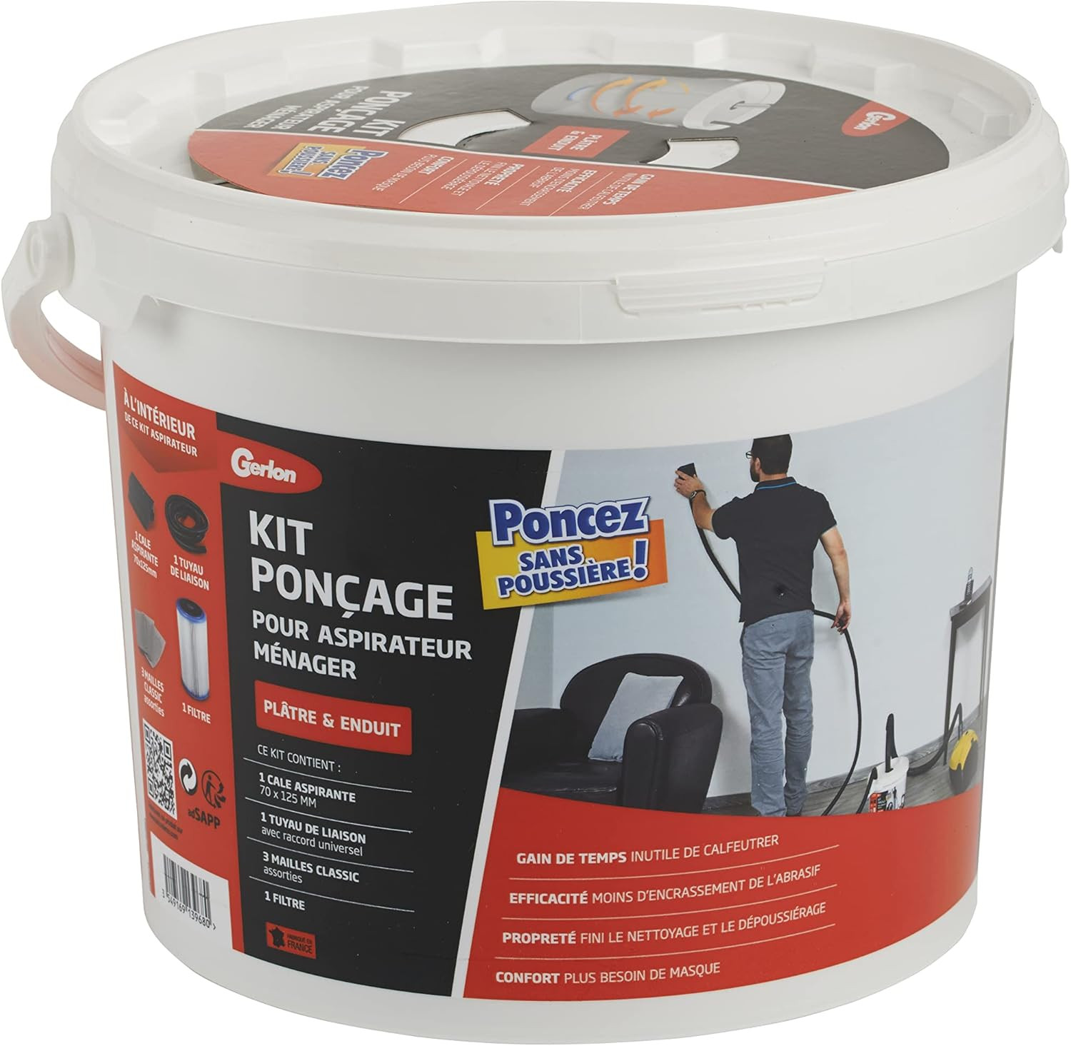 Kit Carteggiatura Casa Pulita: Levigatrice Manuale Gerlon + Accessori