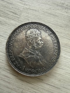 1896 KB 1 Korona Ungarn Silber .835 Lot 3295